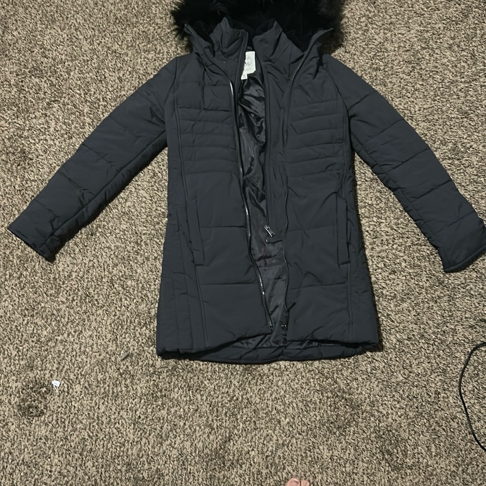 Maralyn & Me Black Puffer Jacket with High Collar